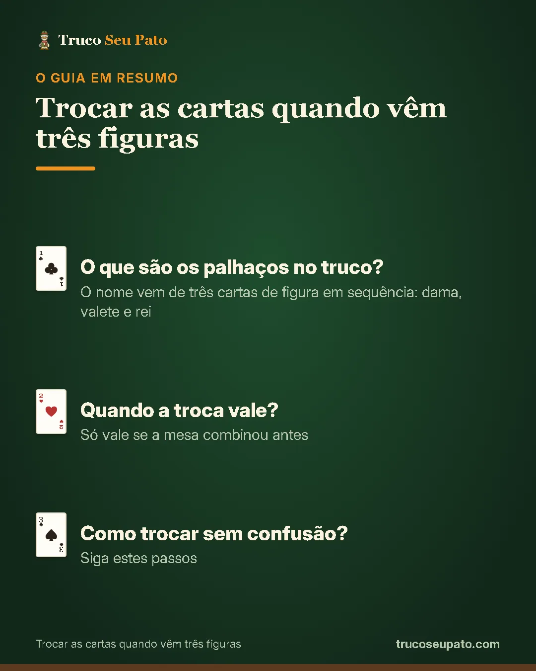 Resumo do guia: 1. O que são os palhaços no truco?; 2. Quando a troca vale?; 3. Como trocar sem confusão?.